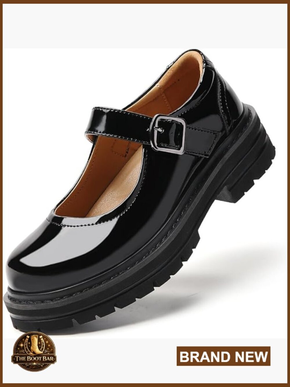 Women's Chunky Platform Mary Jane Oxfords with Adjustable Strap